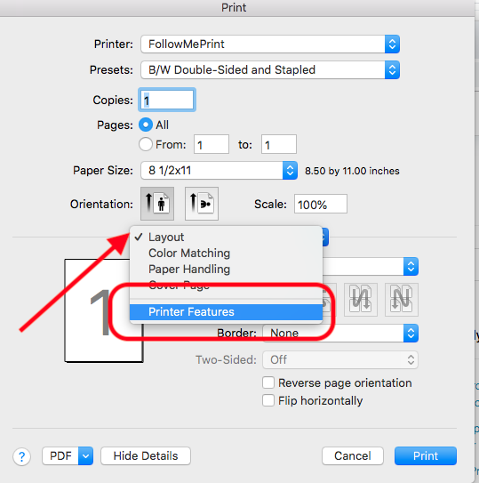 2 Sided Printing, Staple & Hole Punch! (on a MAC)