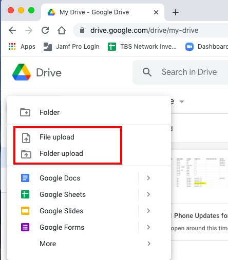 Google Drive: Uploading Files